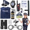 Deguisement Policier Enfant Costume de Police Ensemble pour Enfant Fille Garçon avec Accessoires Walkie Talkie, Policier Meno