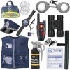 Deguisement Policier Enfant Costume de Police Ensemble pour Enfant Fille Garçon avec Accessoires Walkie Talkie, Policier Meno