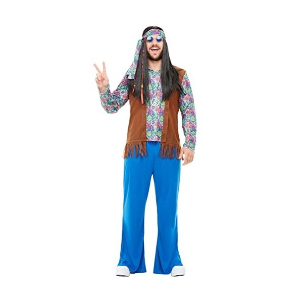 Funidelia | Déguisement Hippie pour Homme Taille L ▶ Années 60, Hippie, Flower Power, Décennies - Couleur: Multicolore, Acces