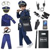 ZUCOS Déguisement Costume de Policier de Luxe Kit de Jeu de Pôle pour Enfants Halloween Carnaval Anniversaire Cadeaux de Noël