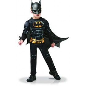 RUBIES - DC officiel - BATMAN - Déguisement luxe enfant édition Batman 80 ans noir - Taille 3-4 ans - Costume avec combinaiso