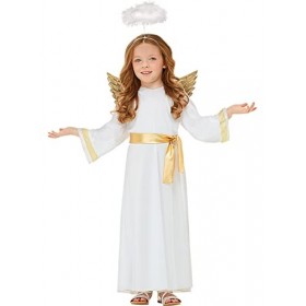Funidelia | Déguisement ange avec auréole et ailes pour fille et garçon Noël, Crèche de Noël - Déguisement pour enfant et acc