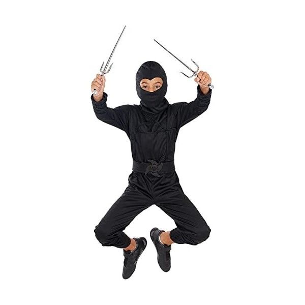 Funidelia | Déguisement Ninja noir pour garçon Ninja, Japon - Déguisement pour enfant et accessoires pour Halloween, carnaval