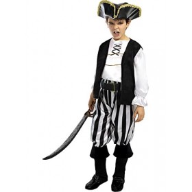 Funidelia | Déguisement pirate à rayures - Collection Blanc et Noir pour garçon taille 3-4 ans Corsair, Boucanier - Couleur: 