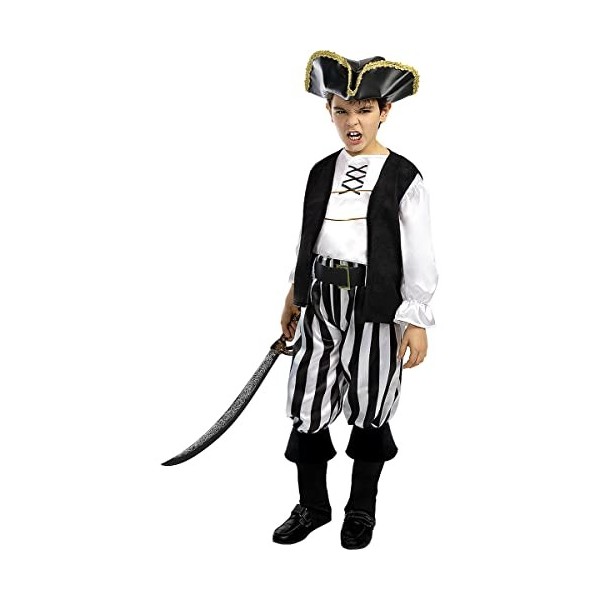 Funidelia | Déguisement pirate à rayures - Collection Blanc et Noir pour garçon taille 3-4 ans Corsair, Boucanier - Couleur: 