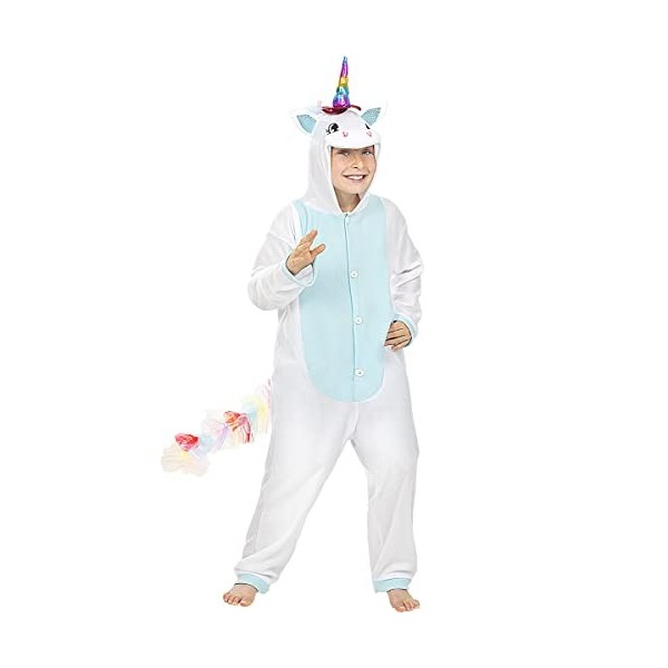 Funidelia | Déguisement licorne bleue onesie pour fille et garçon Originaux & Amusants - Déguisement pour Enfant et accessoir