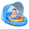 LAYCOL Flotteur de Piscine pour Bébé avec auvent de Protection Solaire UPF50+ et Console de Jeu, Siège de Sécurité Réglable, 