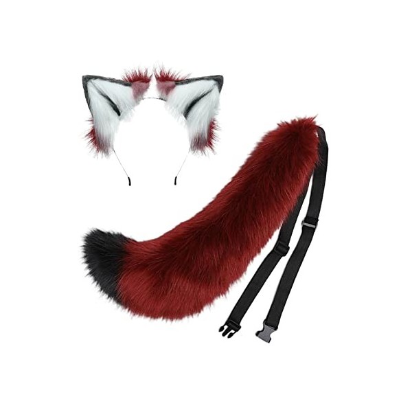 SM SunniMix Deguisement de Loup, Deguisement Oreille de Loup, Oreille Queue de Loup, kit de déguisement de Cosplay Jouets do