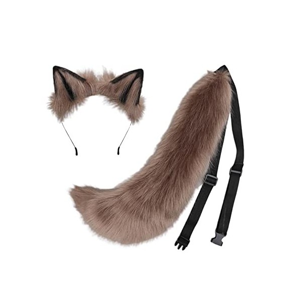 SM SunniMix Deguisement de Loup, Deguisement Oreille de Loup, Oreille Queue de Loup, kit de déguisement de Cosplay Jouets do