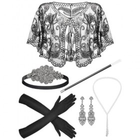 Greabuy Costume années 20 pour femme - Serre-tête Gatsby - Collier vintage années 1920 - Accessoire de déguisement - Accessoi