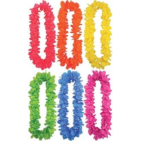 Bristol Novelty- Leis hawaïen | 6 Couleurs Assorties Accessoire, BA1311, Multicolore