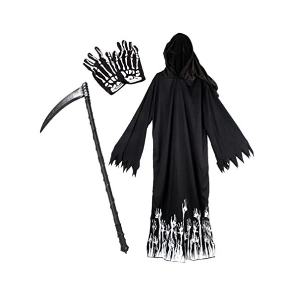 STOBOK Manteau dhalloween 1 Set Grim Halloween Costume Halloween Cap Faucille Halloween Costume Cosplay Accessoires Assistan