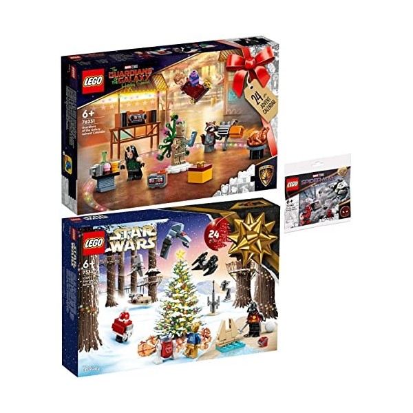 Lego 76231 Lot de 3 calendriers de lavent, 75340 Star Wars et 30443 Spider-Mans Pont-enduel