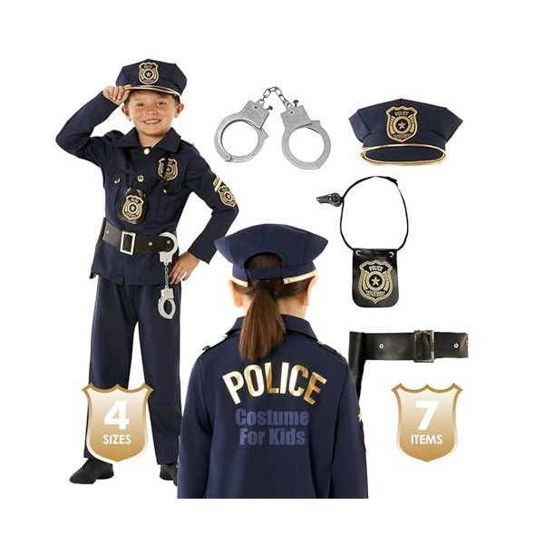 Morph Deguisement Policier Enfant, Costume Enfant Policier, Costume