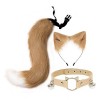 Qianly Oreilles et Queue de Loup en Fausse Accessoires de Costume avec Ceinture Réglable Cadeau Déguisement pour Enfants Adul