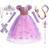HEYOUTH Deguisement Robe Princesse,Bébé Fille Raiponce Robe,avec 7 Accessoires,Tulle Maxi Costume Carnaval Fille, Déguisement