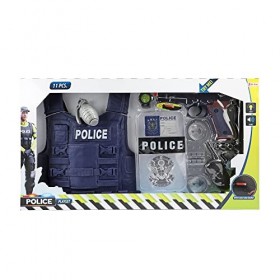 Toi-Toys Custome Police Deguisement Enfant - 11 Pièces Police Equipement de Jouet Agent - Gilet Plastique , Pistolet, Menott