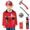 TE-Trend Pompiers Ensemble Veste Matériel 8-teilig Petit Enfant Déguisement Carnaval Accessoires