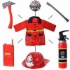 TE-Trend Pompiers Ensemble Veste Matériel 8-teilig Petit Enfant Déguisement Carnaval Accessoires