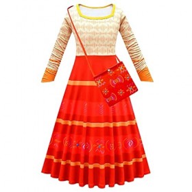 Costume de princesse pirable Encanto pour enfant fille avec poche Accessoires Carnaval Anniversaire Fête Costume Enfant Isabe