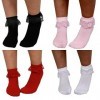 Lot de 12 paires de chaussettes blanches à volants pour adulte - Longueur cheville des années 50 - Accessoire de déguisement 