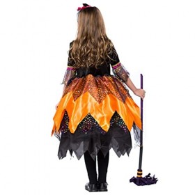 Toyvian Filles Jaune Robe Fille Robe Enfants Robe Formelle Filles Costume De Citrouille Enfants Sorcière Robe Enfants Zombie 