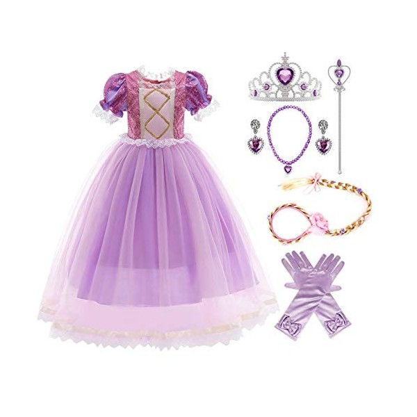 Princesse Déguisement Raiponce Robe Cosplay Costume –