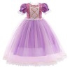 Kosplay Fille Robe de Princesse Raiponce Costume Manches Courtes Bouffante Robe en Tulle Sofia Fête Déguisements Doux Cosplay