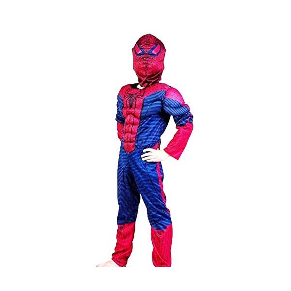 Lovelegis Déguisement Spiderman Kids - Spiderman Kids - Superhero - Buste musclé - Déguisement - Carnaval - Halloween - Cospl