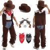 Miulruma Costume de cowboy pour enfant Deluxe Set daccessoires de cowboy western avec gilet de cowboy, chapeau, foulard, jou