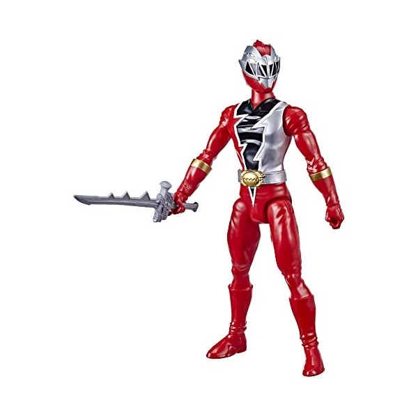 Power Rangers, Ranger Rouge Dino Fury, Figurine articulée de 30 cm inspirée de la série télé Power Rangers