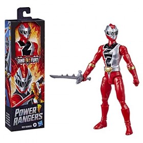 Power Rangers, Ranger Rouge Dino Fury, Figurine articulée de 30 cm inspirée de la série télé Power Rangers