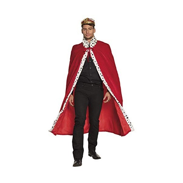 Boland – 36100 – Cape Roi Garçon, Rouge Adulto 130 cm Rouge & Chapeau Roi Couronne pour homme Déguisement Nativité Médiéval