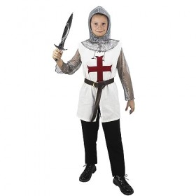 DigiTizerArt Costume de chevalier pour garçons et filles Robe médicale Costume dHalloween Ensemble de rôle Accessoires Casqu