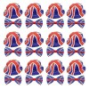 Ensemble daccessoires Union Jack – Lot de 12 – Chapeau melon Union Jack en plastique + nœud papillon Union Jack – Ensemble d