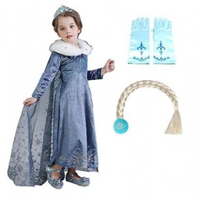 IMEKIS Filles Raiponce Costume Princesse Mardi Gras Déguisement Hal