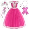 WIOLETA Aurora Costume de beauté au bois dormant pour fille avec accessoires pour Halloween, carnaval, cosplay