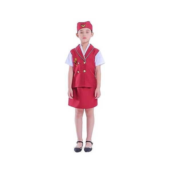 NUOBESTY 1 Set Enfants Cosplay Costume Enfants Hôtesse de Lair Costume Hôtesse de Lair Enfants Jeu de Rôle Cosplay Accessoi