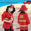 Deguisement Pompier Enfants Costume de Pompier Chef des Pompiers Costume avec 11 Pompier Jouet Halloween Carnaval Cosplay Jeu