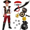 Tacobear Costume Pirate Enfant Deguisement Pirate Garçon avec Pirate Accessoires Chapeau Compass Bandana Carnaval Halloween C