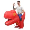 JASHKE Costume de Dinosaure Gonflable Déguisement de Dinosaure pour Adulte Dinosaure Rouge …