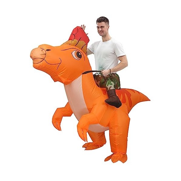 JASHKE Costume de Dinosaure Gonflable Déguisement de Dinosaure pour Adulte Dinosaure Rouge …