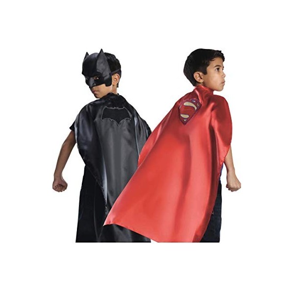 COOLMP Cape réversible Batman VS Superman Enfant - Taille Unique - Accessoires de fête, Costume, déguisement, Jeux, Jouets