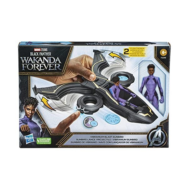 Marvel Studios Black Panther: Wakanda Forever, véhicule Sunbird Lance-Projectile avec Figurine articulée Shuri, à partir de 