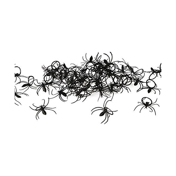 COOLMP Lot de 12 - Lot 50 bagues araignées Halloween - Taille Unique - Accessoires de fête, Costume, déguisement, Jeux, Jouet