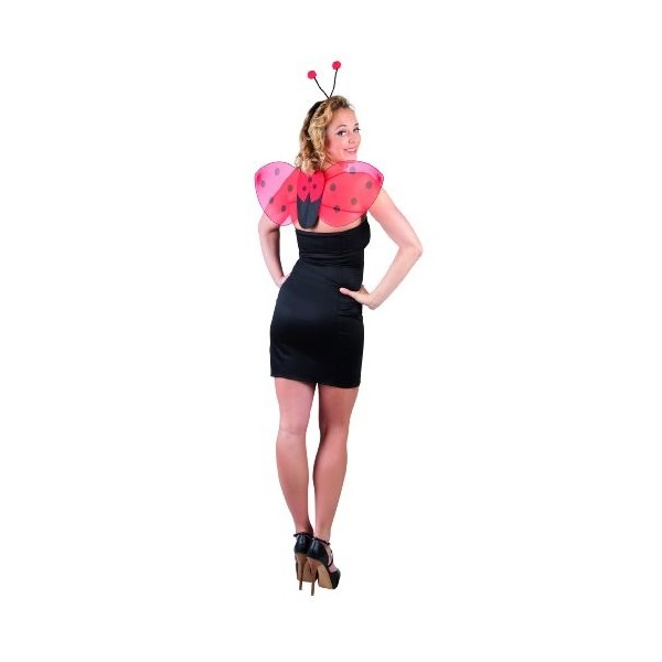 COOLMP Lot de 3 - Kit Ailes et Serre-tête Coccinelle - Taille Unique - Accessoires de fête, Costume, déguisement, Jeux, Jouet