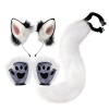 Kit daccessoires de Cosplay de Queue doreilles de Renard, Accessoires de Cheveux Oreilles Bandeau en Peluche Imitation Rena