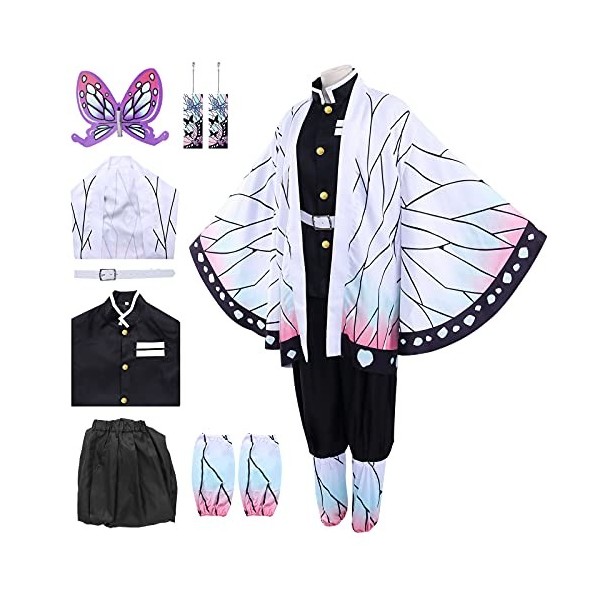 Amycute Déguisement Demon Slayer Cosplay Enfant Adulte Kamado Tanjirou Nezuko Kimono Kochou Shinobu Fête Halloween Carnaval C