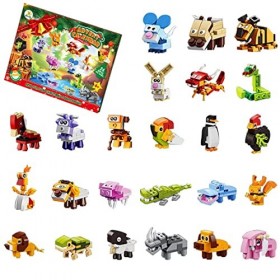AGME Calendrier de lAvent de Noël, 400 pièces + compte à rebours de Noël, modèle jouet de construction compatible avec Lego
