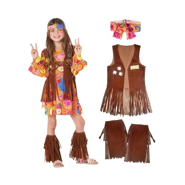 Morph Deguisement Hippie Fille, Déguisement Hippie Fille, Deguisement Hippie Enfant, Costume Hippie, Gilet Hippie, Déguisemen